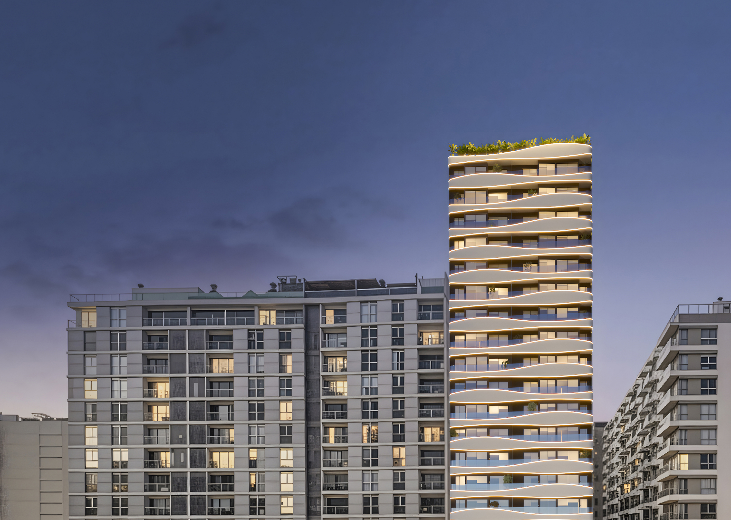 Vista aérea del complejo de oficinas de Urbit Barcelona.